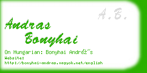 andras bonyhai business card